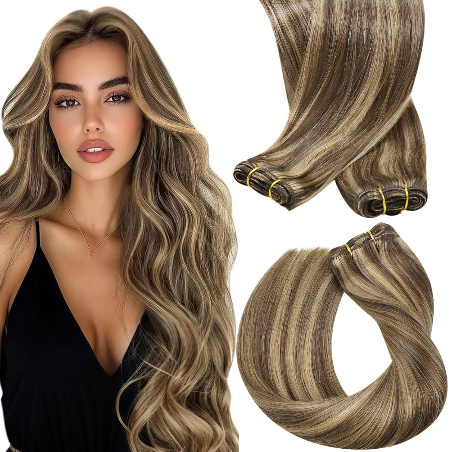 Sunny Hair Sew in Hair Extensions 22in Real Human Hair Wefts