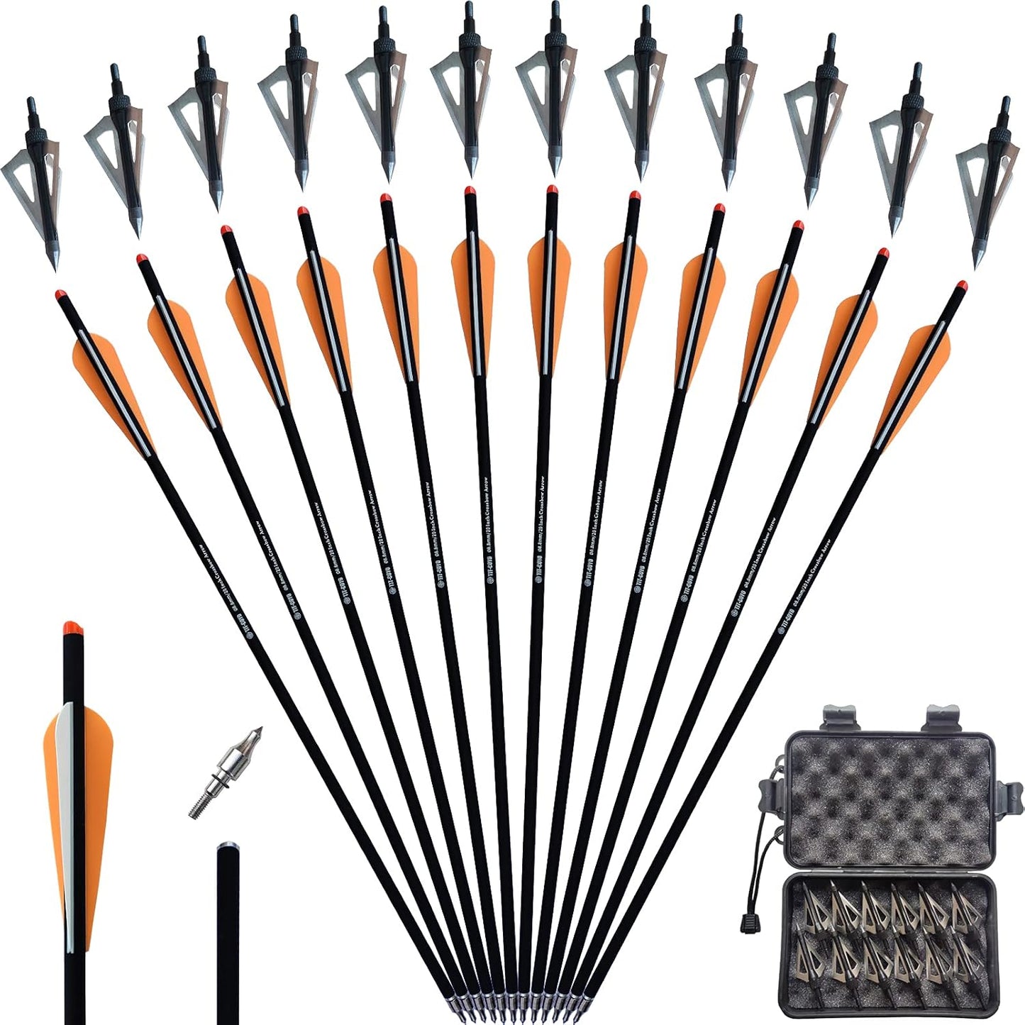 20 22 Inch Crossbow Bolts and Broadheads Set for Hunting