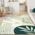 Lahome Green Machine Washable Large Rug 8 x 10 - Soft Botanical Area