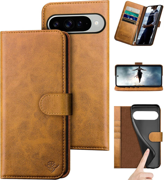 DuckSky Genuine Leather Wallet Case for Google Pixel 10/10 Pro
