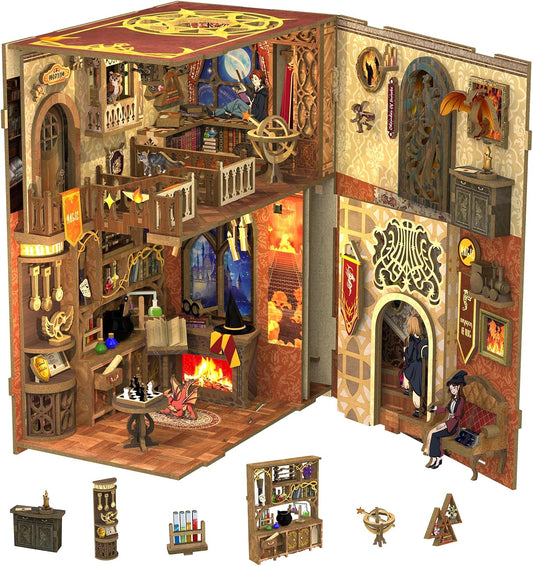 CUTEBEE Book Nook Kit - DIY Miniature House for Relaxation