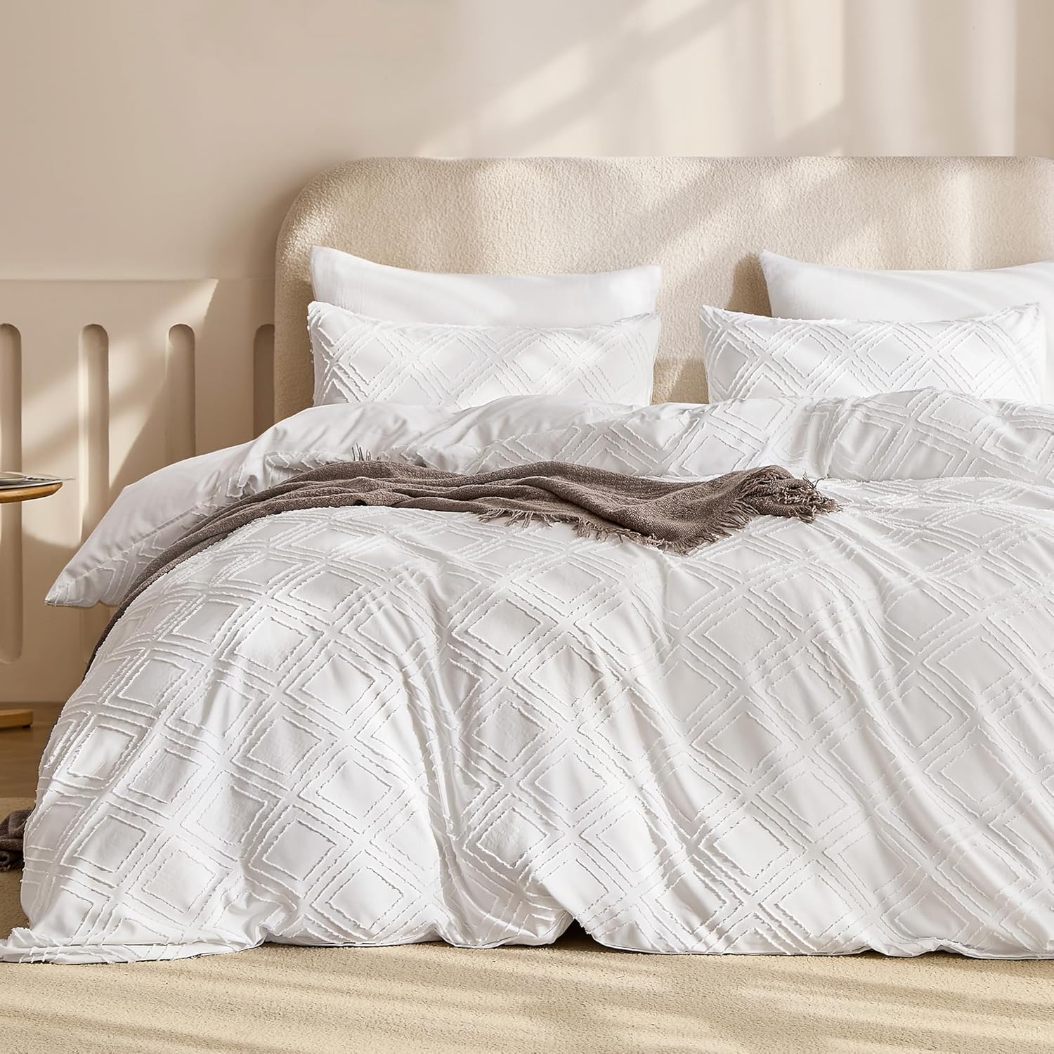 JELLYMONI Twin Size Duvet Cover Set with Boho Design and Comfort
