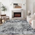 8x10 Area Rug Washable for Living Room - Modern Low Pile Comfort