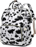 Cow Print Laptop Backpack for Women Men - 15.6 in College Backpack