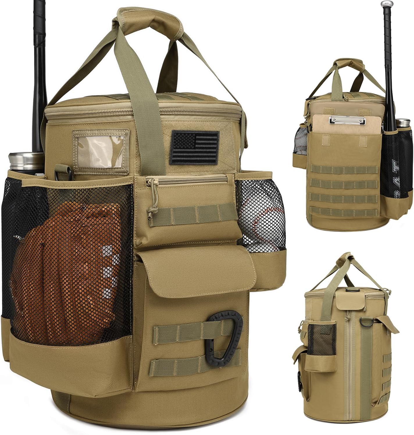 Baseball Bucket Bag for Coaches with Multiple Pockets and Style