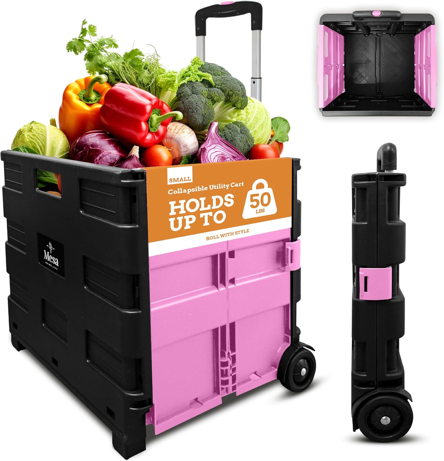 Ultra-Slim Rolling Collapsible Storage Cart for Home & Office
