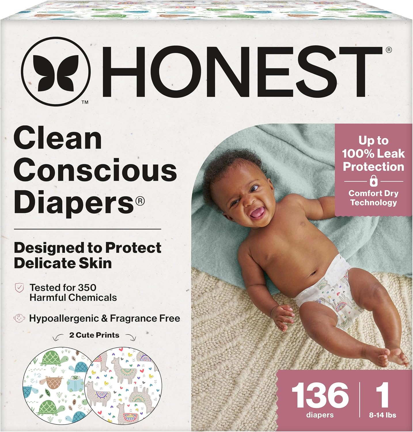Clean Conscious Diapers for Delicate Skin - Hypoallergenic & Leakproof