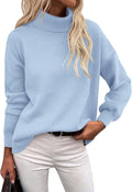 Turtleneck Chunky Knit Sweater - Warm Oversized Pullover