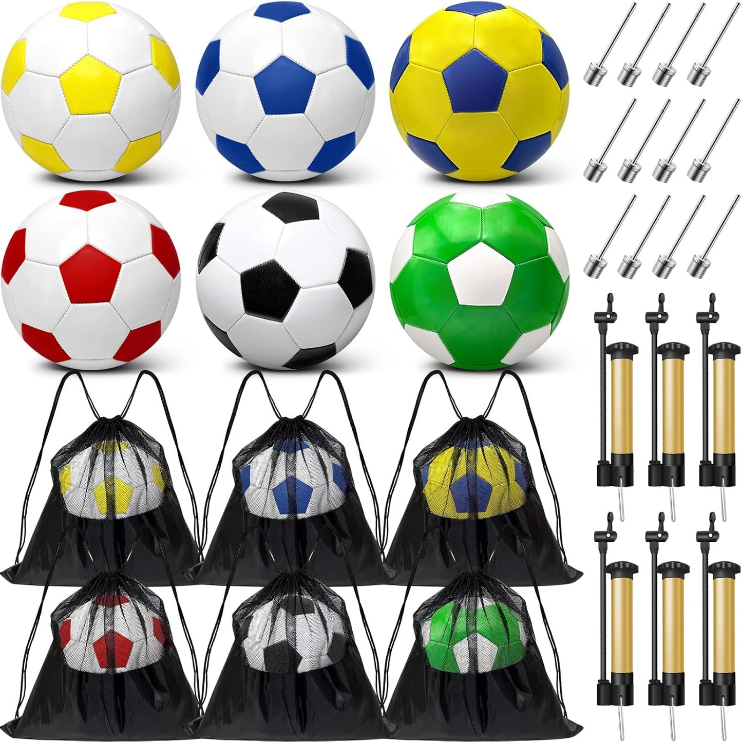 6 Pack Operation Deflated Christmas Soccer Ball Set for Kids