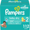 Pampers Diapers Baby Dry Size 2 112 Count - Reliable Nighttime