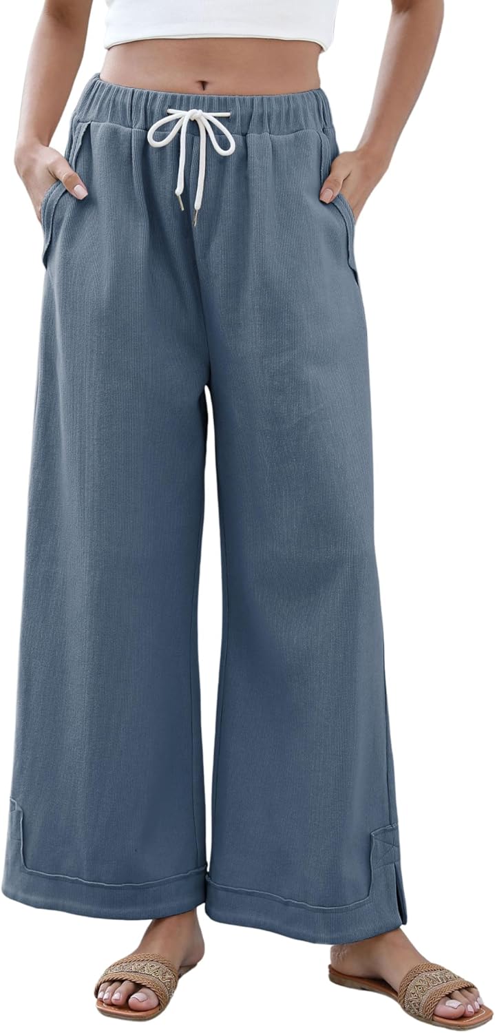 Athlisan Womens Baggy Wide Leg Palazzo Pants for Casual Style