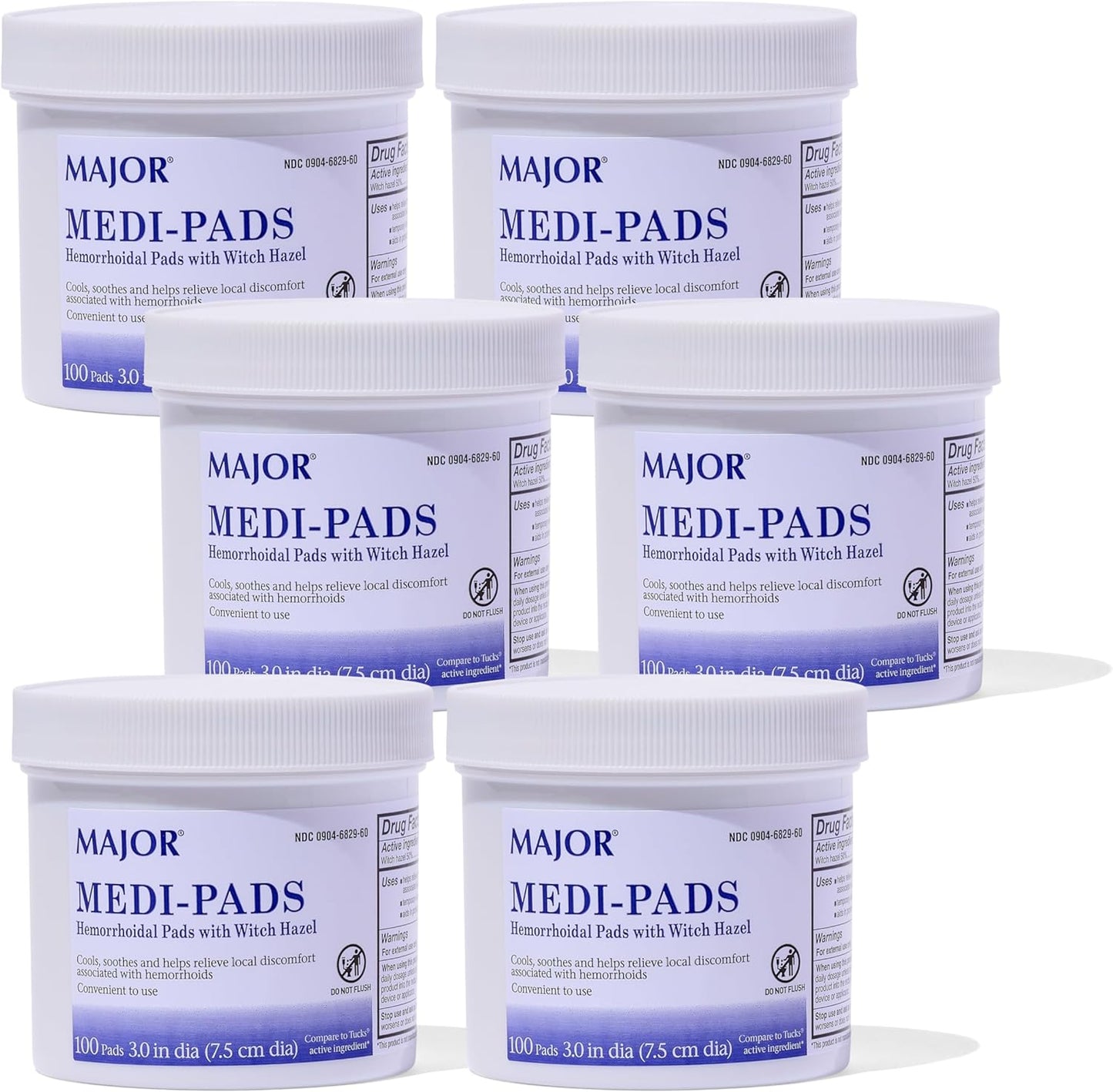 MAJOR Medi-Pads for Hemorrhoidal Relief with Witch Hazel & Aloe