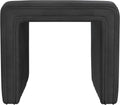Modern Channel Tufted Faux Leather Ottoman - Compact Footrest