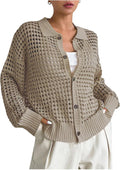 Crochet Cardigan Sweater Lightweight ButtonDown - Breathable Coverup