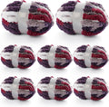 Chunky Yarn 8-Pack Burgundy-Grey-White - Jumbo Super Bulky 227 yds