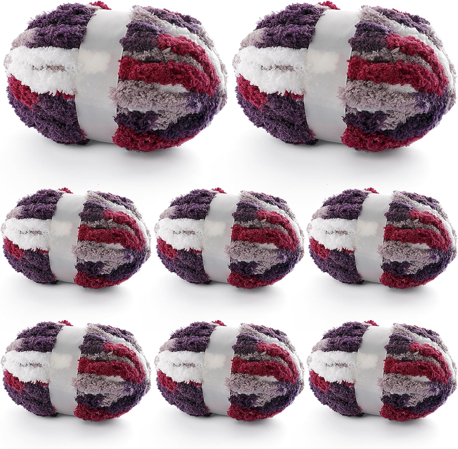 8 Pcs Chunky Yarn for Hand Knitting - Super Bulky Chenille Yarn