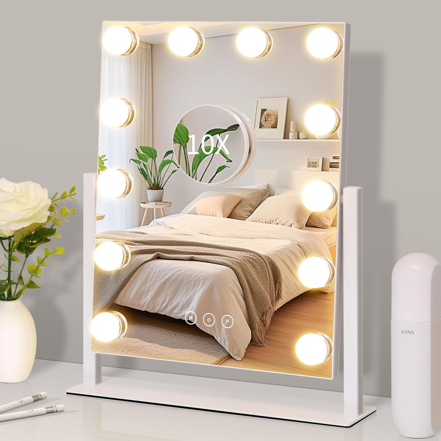 Lighted Vanity Mirror with 12 Dimmable Bulbs for Makeup