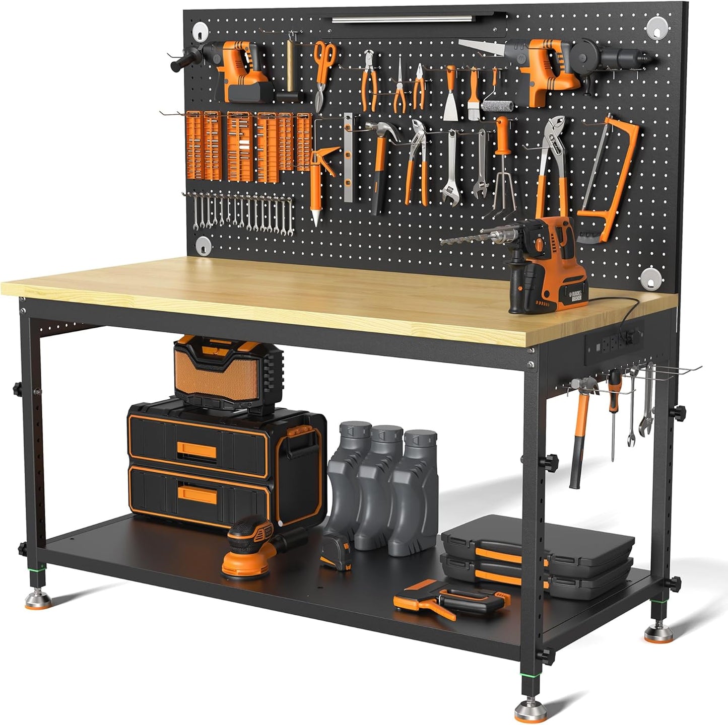 48 Heavy Duty Work Bench Adjustable Height for Garage Use