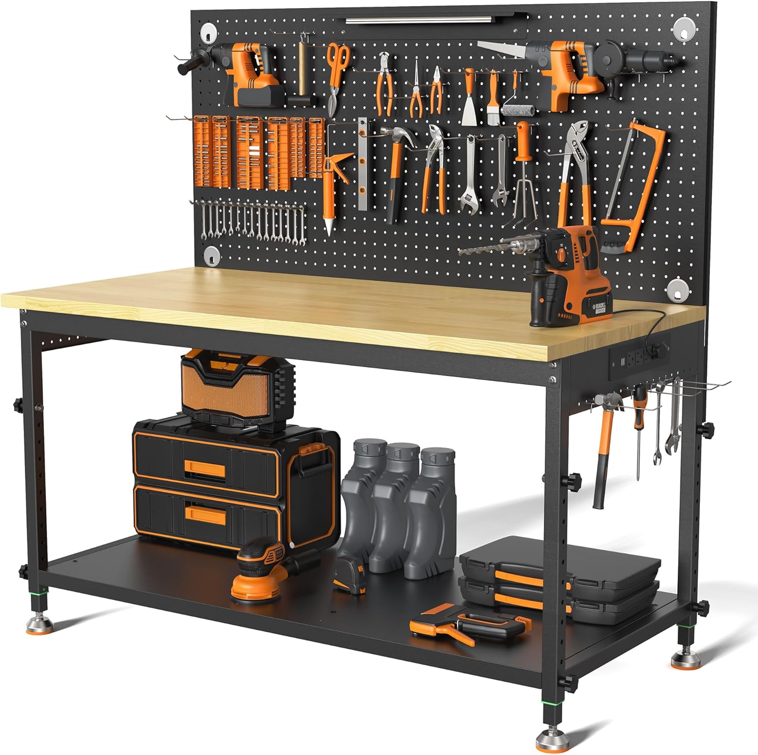 48 Heavy Duty Work Bench Adjustable Height for Garage Use