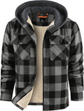 Men's Flannel Jacket Vintage Plaid Zip Up Sherpa Lined - Warm Winter
