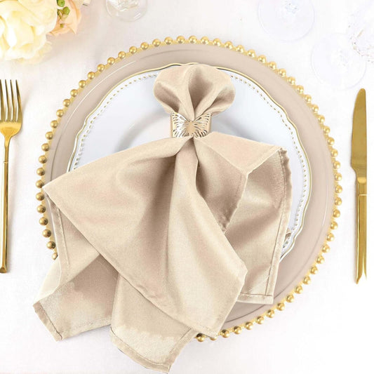 Elegant 20x20 Inch Nude Beige Cloth Napkins Set of 100 for Events