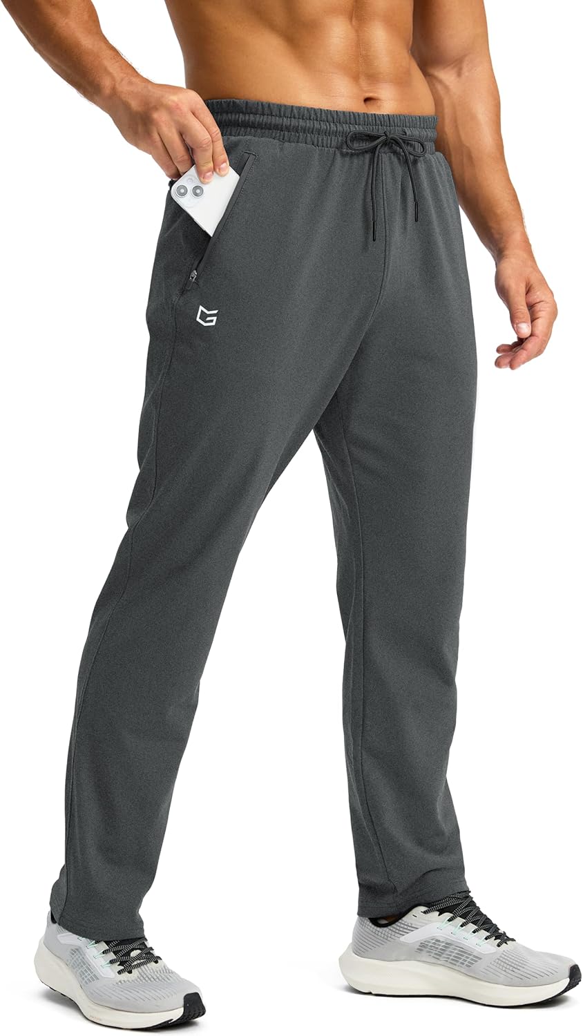 Fleece Lined Winter Pants for Men with Zipper Pockets