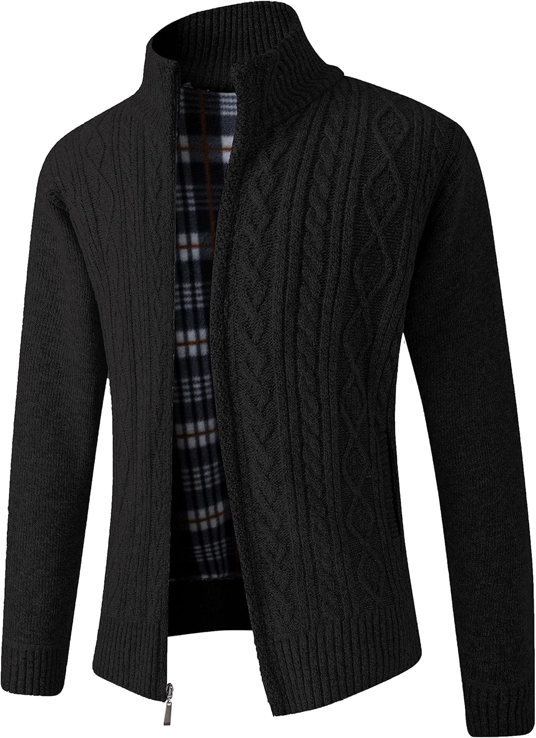 JYG Cardigan Sweaters for Men Full Zip Fleece Lined Warmth