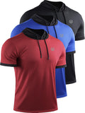 Men's Dry Fit Performance Athletic Hoodie Tee - Quick Dry