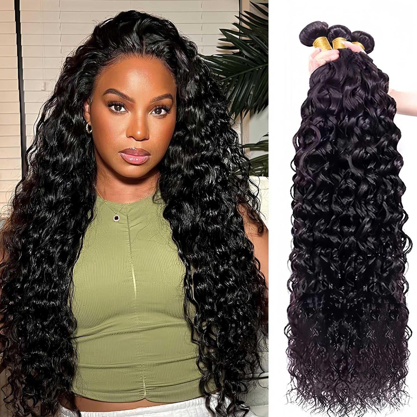 Human Hair Bundles Water Wave for Beautiful Natural Styles