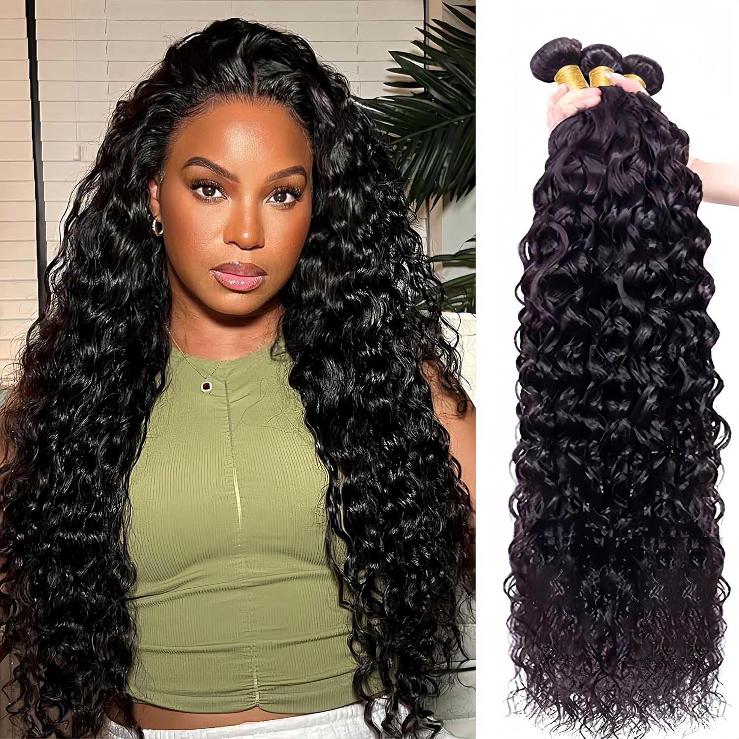 Human Hair Bundles Water Wave for Beautiful Natural Styles
