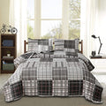 Queen/Full Plaid Quilt Set - Lightweight Reversible Bedspread Coverlet