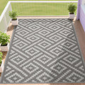 RURALITY Outdoor Rugs 8x10 ft Patio Mat - Waterproof, UV-Resistant