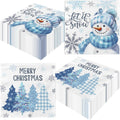 Let It Snow Cocktail Napkins - 40Pcs Blue Christmas Decor
