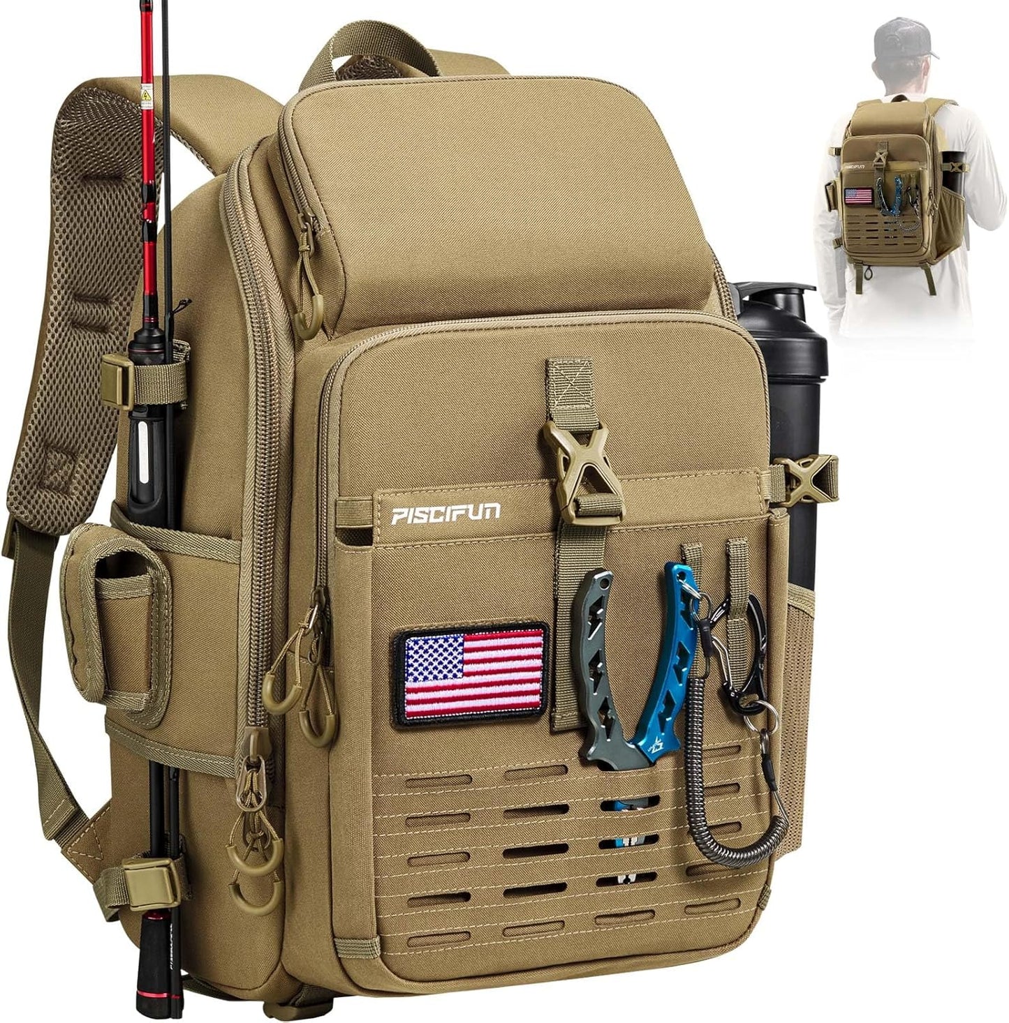 Piscifun Fishing Tackle Backpack with Rod Holder Review