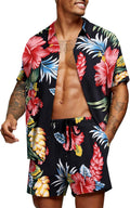 Men's Hawaiian Matching Set Beach Two-Piece Outfit - Lightweight