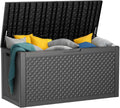 100 Gallon Resin Deck Box Outdoor Storage - Lockable, Waterproof