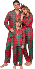 Christmas Family Matching Pajamas Set for Women and Men - Button Down