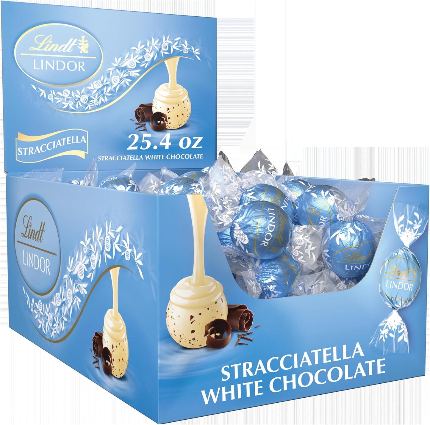 Lindt LINDOR Stracciatella White Chocolate Truffles, 60 Count