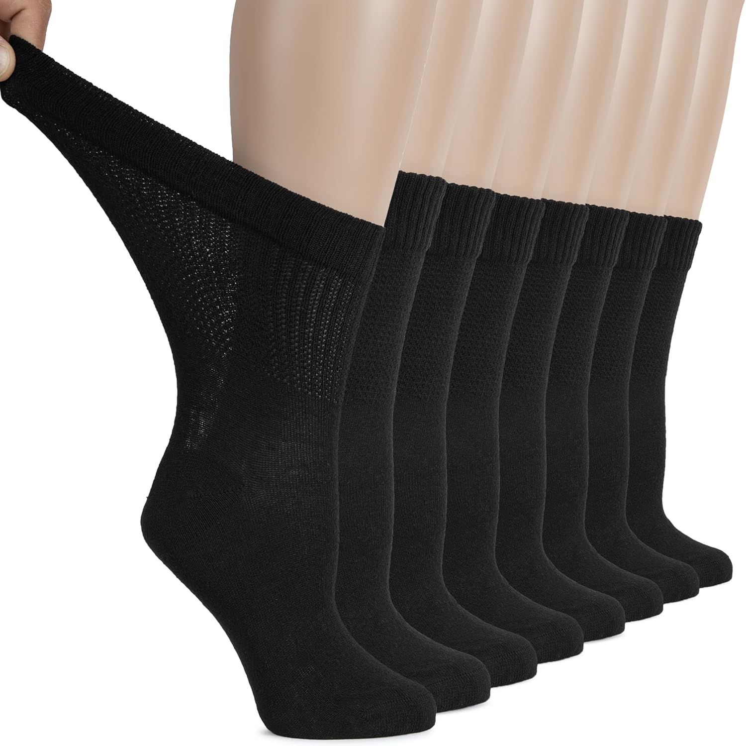 Hugh Ugoli Women's Cotton Diabetic Crew Socks for Comfort