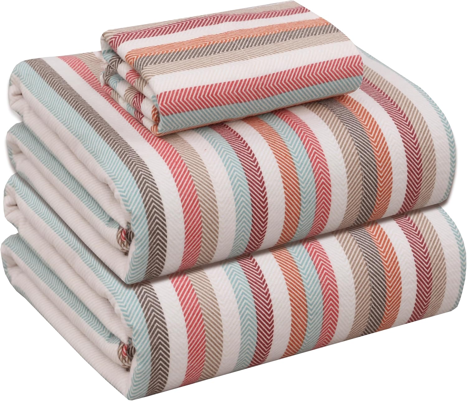 RUVANTI Flannel Sheets Twin Size Set - Cozy & Breathable Bedding