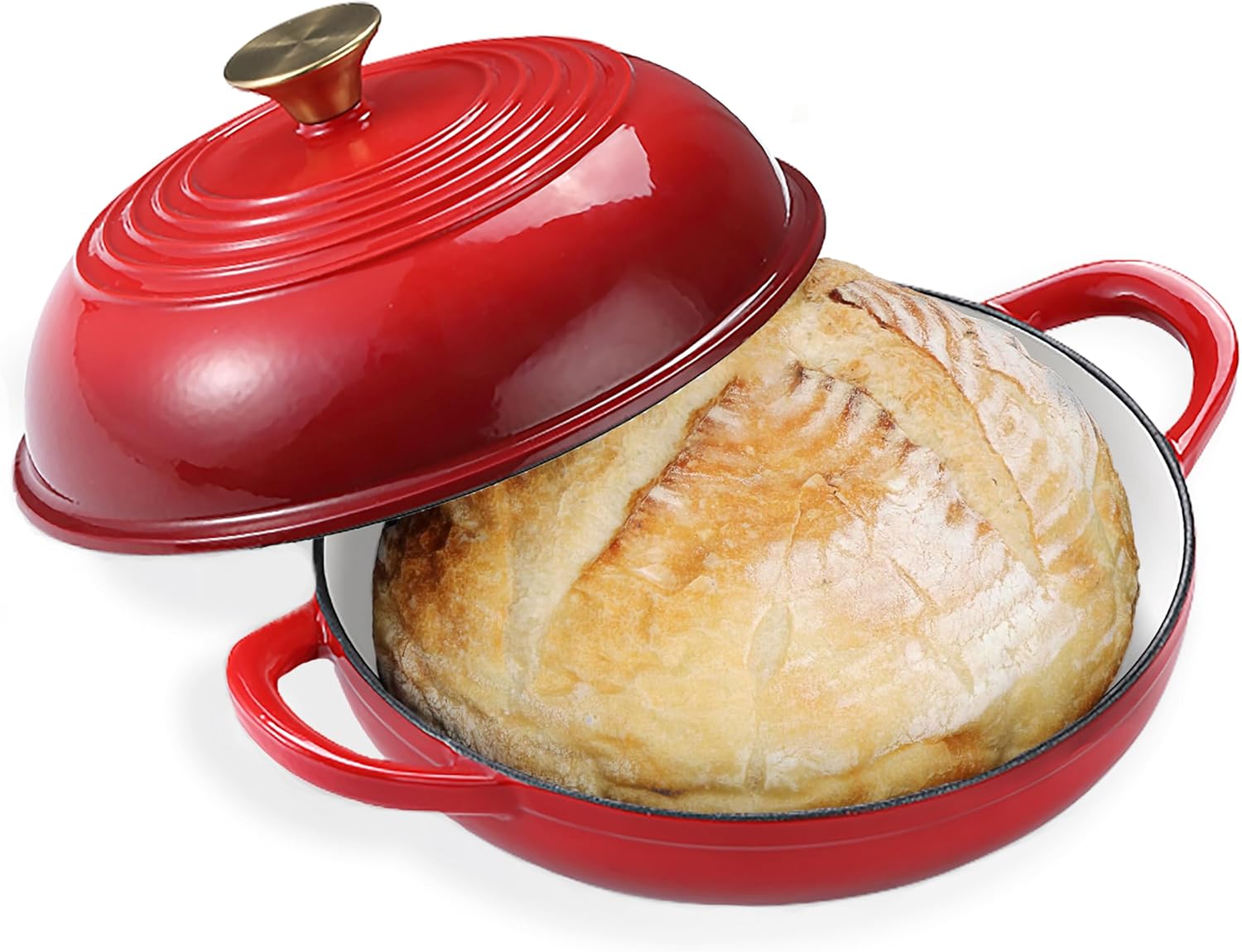 Enameled Round Cast Iron Bread Oven for Perfect Sourdough Baking