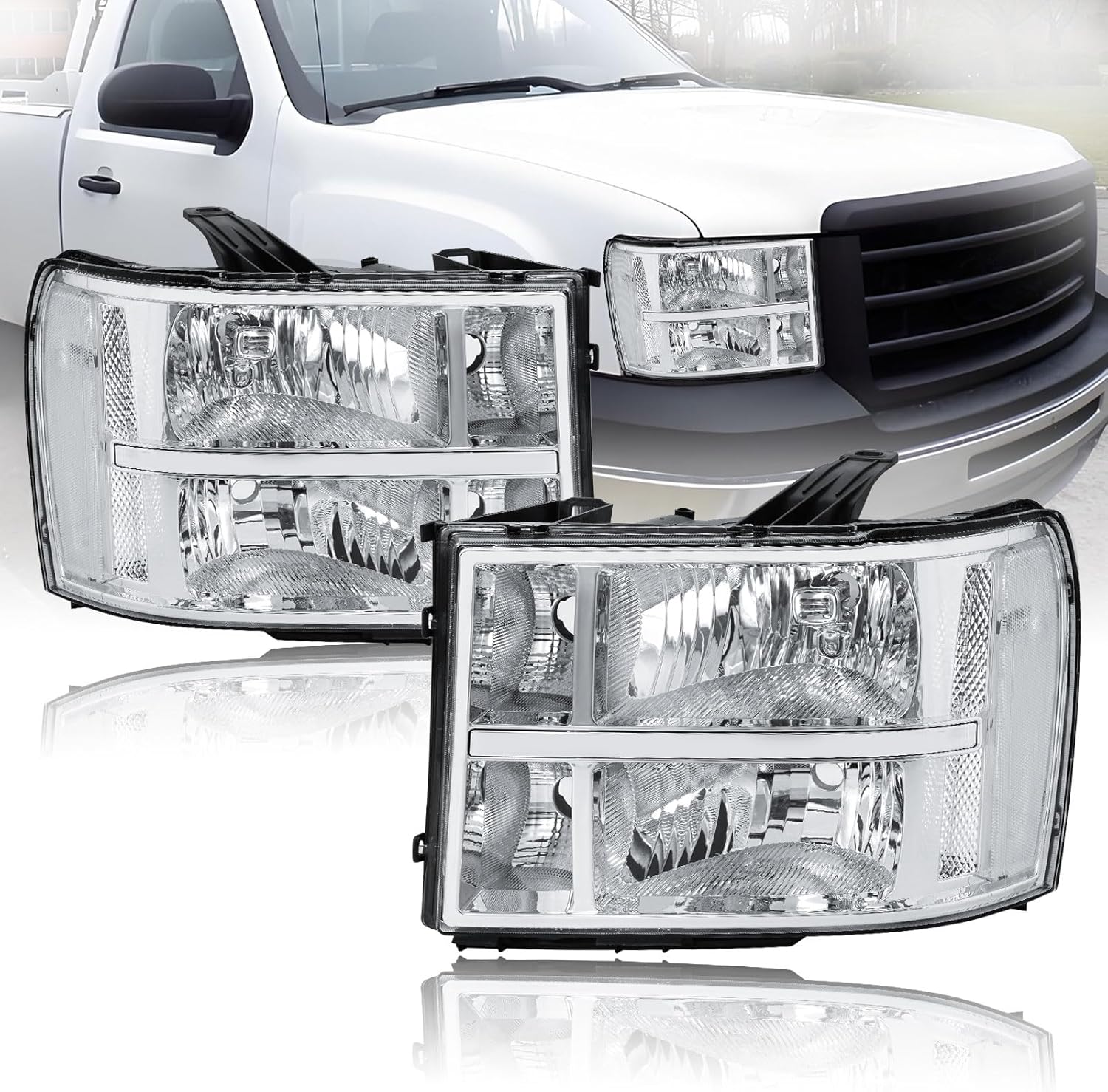 Headlights for 2007-2013 GMC Sierra 1500 - Bright & Durable