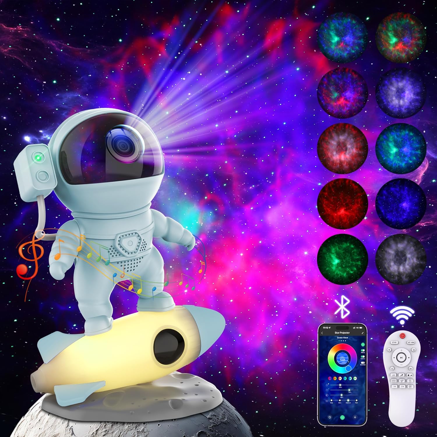 360 Star Projector with Bluetooth Speaker - FlyEagle
