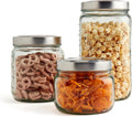 Glass Pop Up Lid Canister Set - Airtight Kitchen Storage (3 Piece)