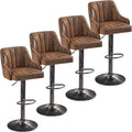 VECELO Bar Stools Set of 4 Adjustable Counter Height Stools