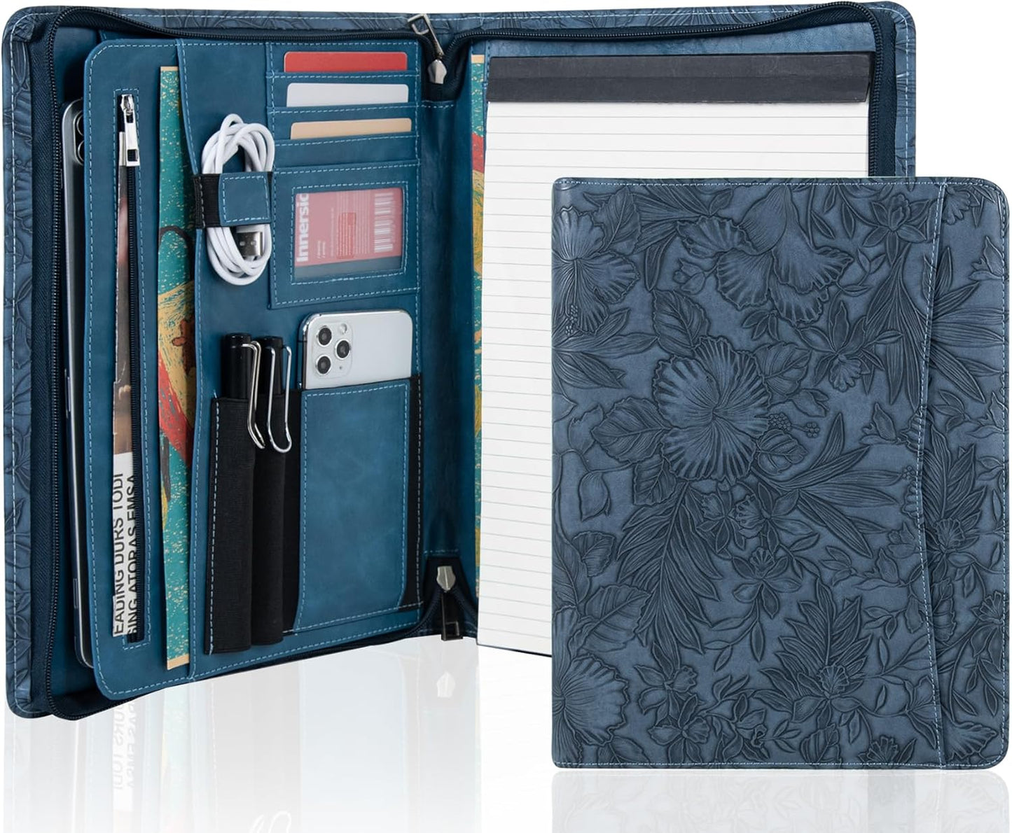 AZXCG Leather Padfolio Folio for Professional Document Organization