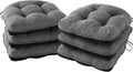 Dark Gray Chair Cushions for Dining Chairs Set of 6 - 15.5in Tufted