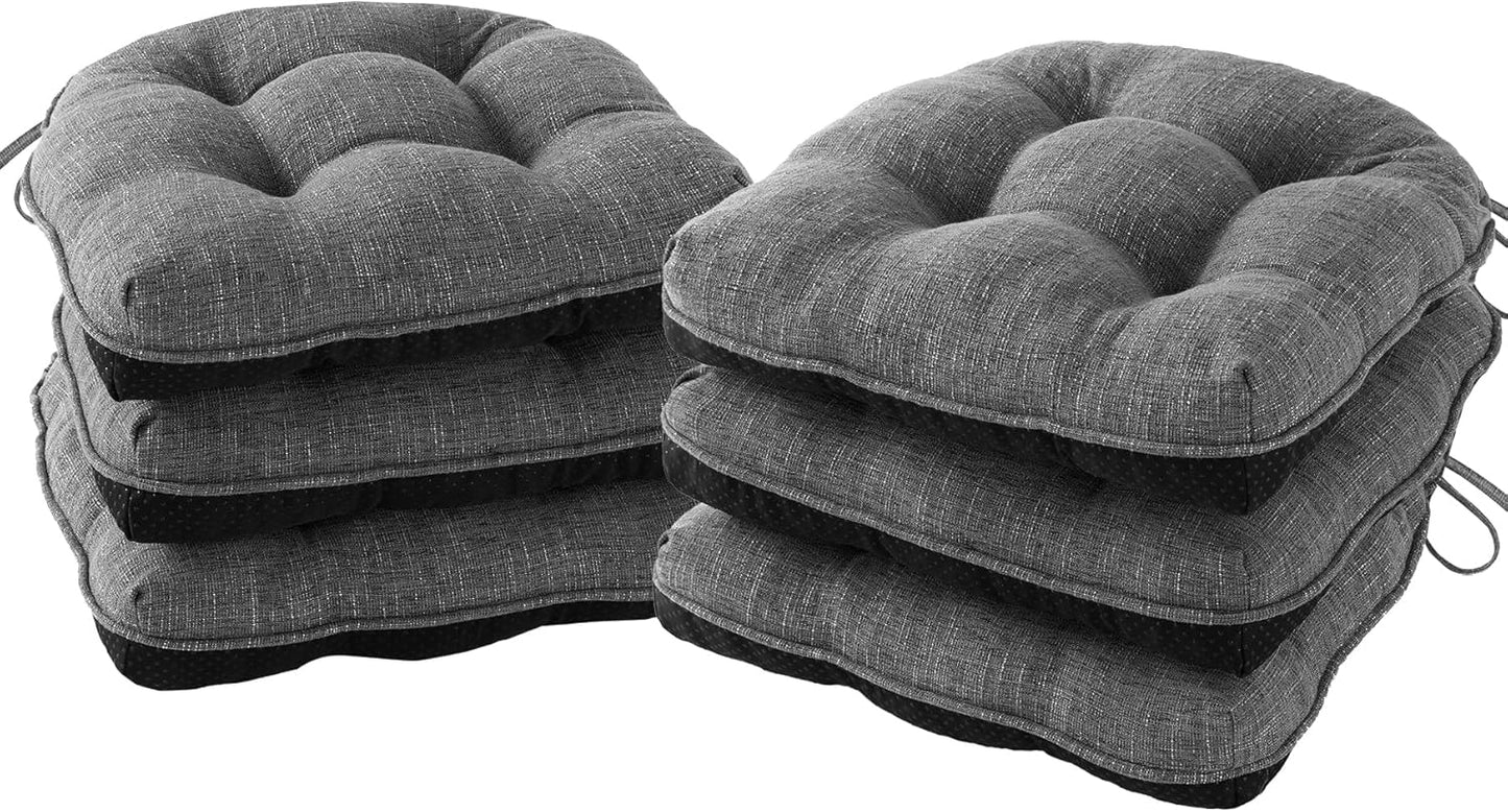 Chair Cushions for Dining Chairs Set of 6 with Non Slip Backing