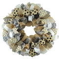 Front Door Welcome Wreaths - Burlap Black Jute White 24in