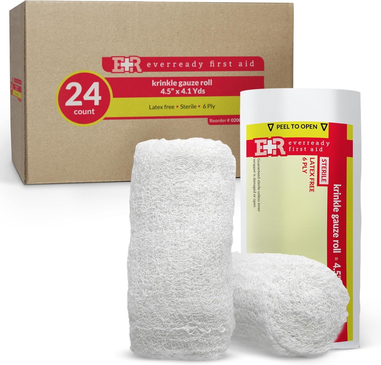 Ever Ready First Aid Sterile Krinkle Kerlix Gauze Bandage Roll